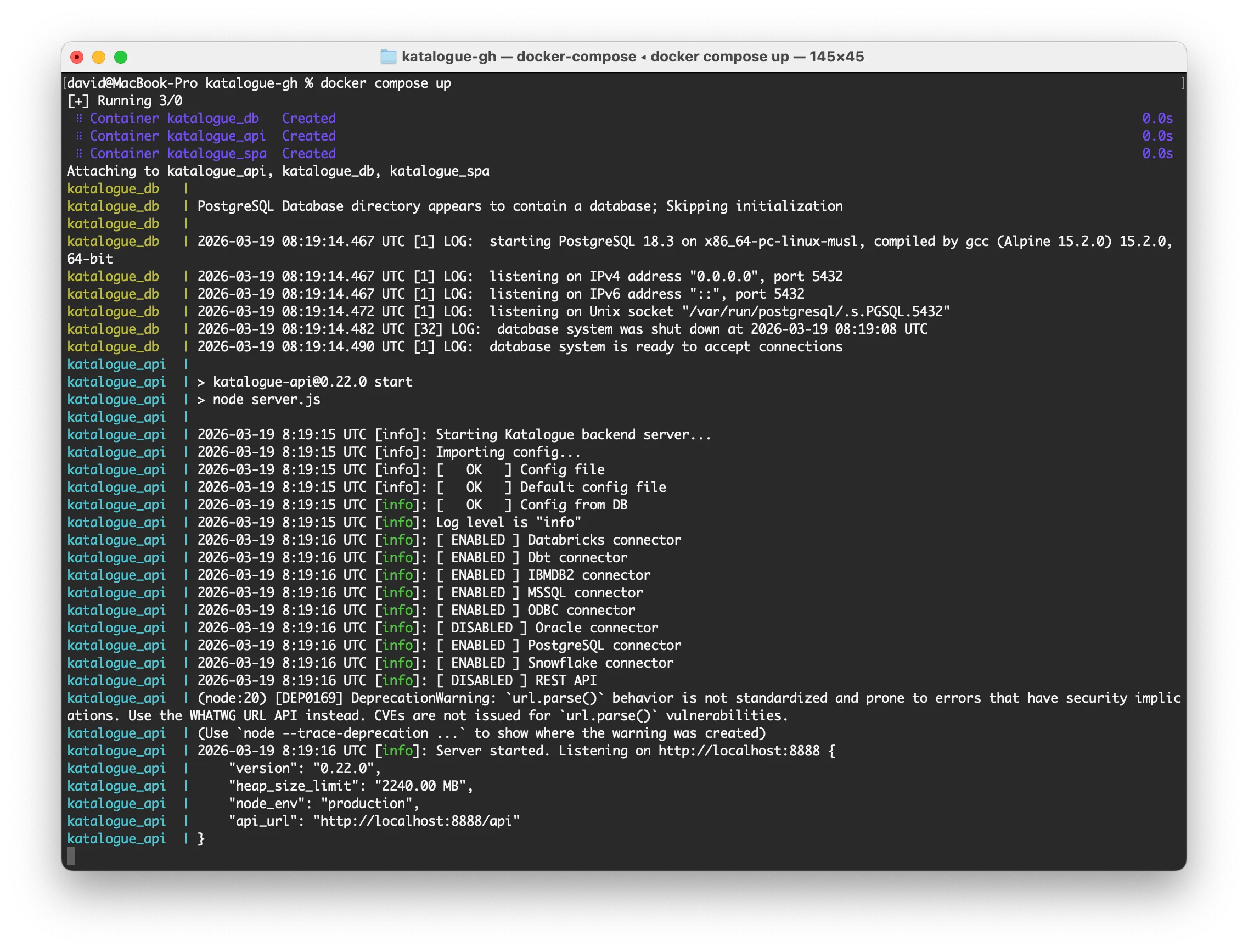 docker compose up